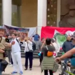 A gritos, trabajadores del IMSS corren a panistas del plantón